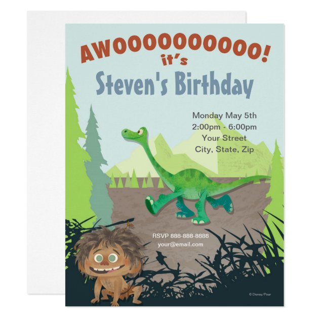 The Good Dinosaur Birthday Invitation