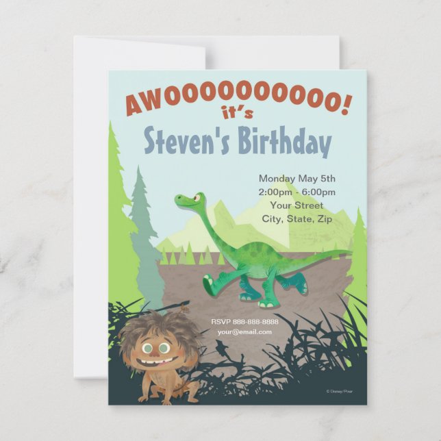 The Good Dinosaur Birthday Invitation (Front)