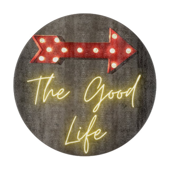 The Good Life Neon Arrow  Cutting Board (Front)