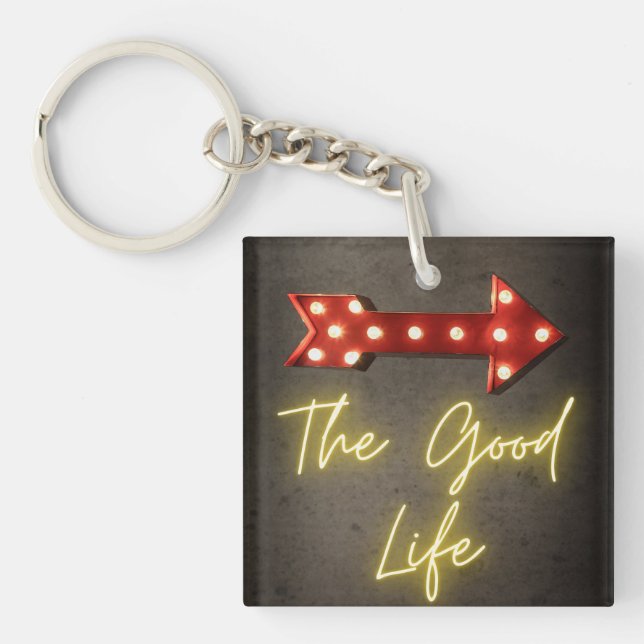The Good Life Neon Arrow  Keychain (Front)