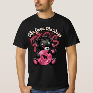 The Good Old Days 70s Teddy Bear Puzzle Vinyl Retr T-Shirt