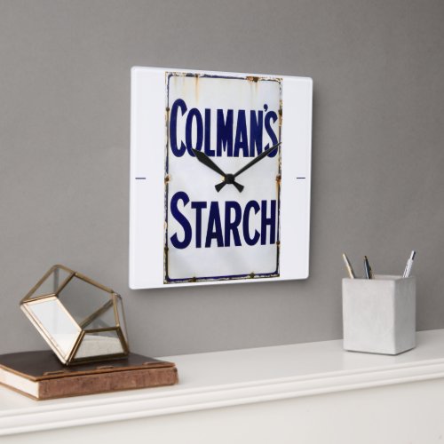 The Good Old Days of Starch Square Wall Clock