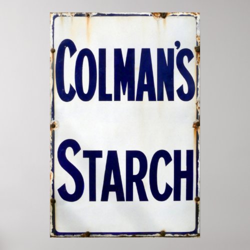 The Good Old Days of Starch Vintage Enamel Sign Poster