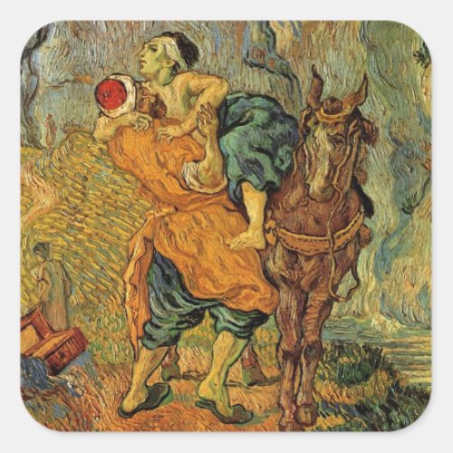 The Good Samaritan by Vincent van Gogh Square Sticker