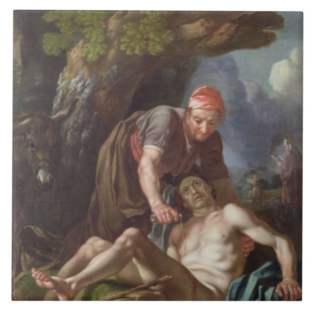 The Good Samaritan, c.1751-52 (oil on canvas) Tile (Front)