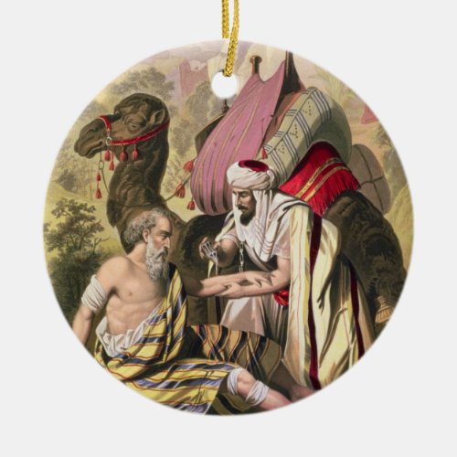 The Good Samaritan from a bible printed by Edward Ceramic Ornament