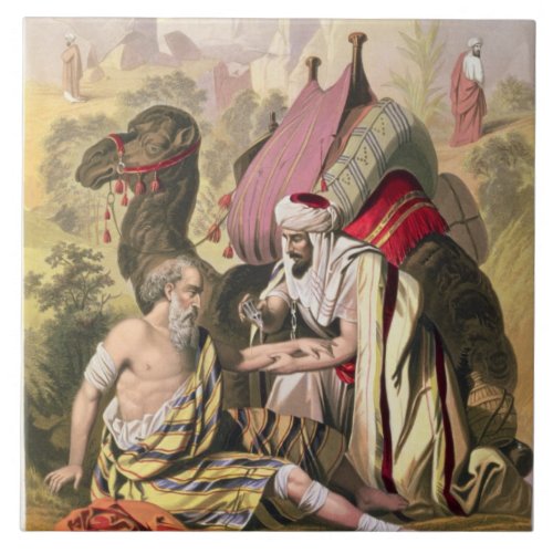 The Good Samaritan from a bible printed by Edward Ceramic Tile