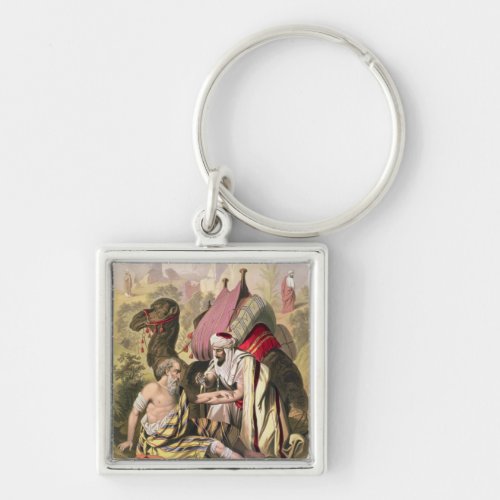 The Good Samaritan from a bible printed by Edward Keychain