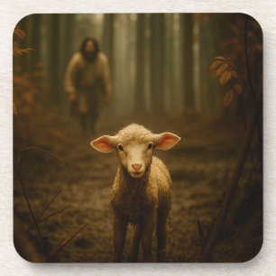 The Good Shepherd and the Lost Lamb – Jesus & Lamb Beverage Coaster