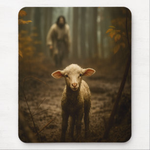 The Good Shepherd and the Lost Lamb – Jesus & Lamb Mouse Pad