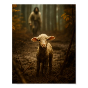 The Good Shepherd and the Lost Lamb – Jesus & Lamb Poster