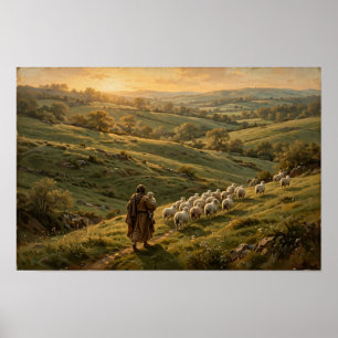 The Good Shepherd Classical Oil Painting Poster