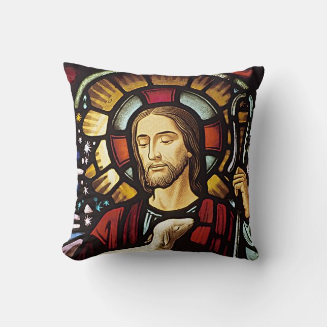 The Good Shepherd Cotton Throw Pillow, 16" x 16" Pillow (Front)