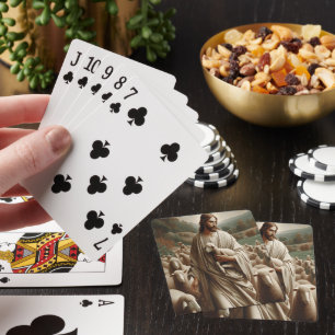 The Good Shepherd Holding A Lamb Poker Cards