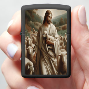 The Good Shepherd Holding A Lamb Zippo Lighter