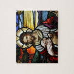 The Good Shepherd; Jesus On Stained Glass Jigsaw Puzzle at Zazzle