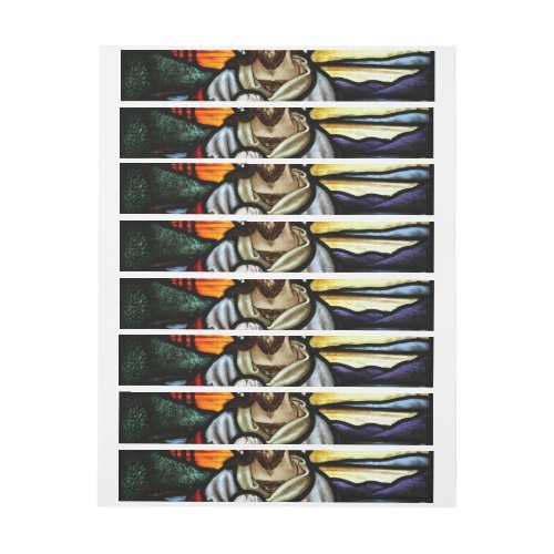 The Good Shepherd Jesus on stained glass Wrap Around Address Label