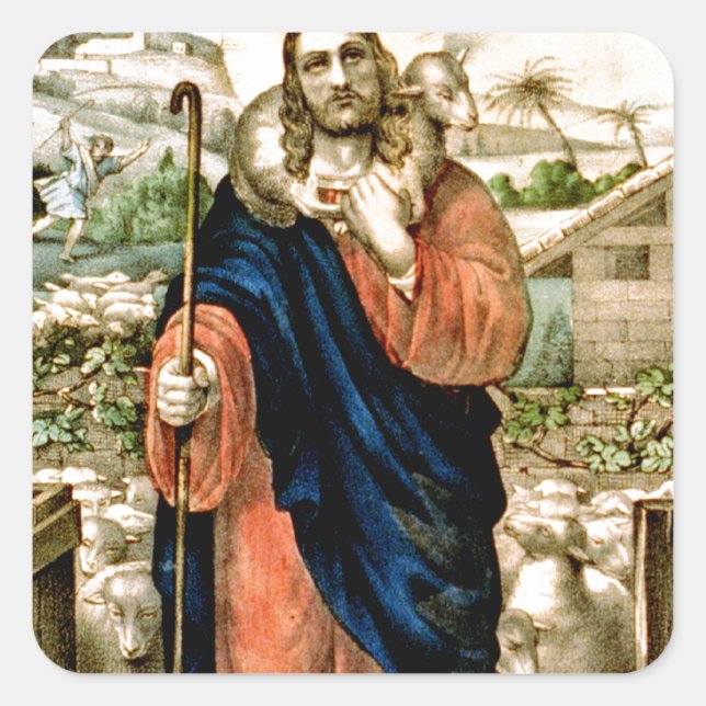 The Good Shepherd Square Sticker (Front)