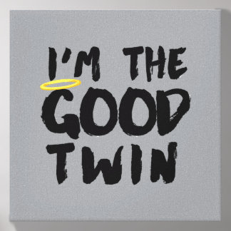 The Good Twin Funny Identical Twins The Good Twin Canvas Photo Tile