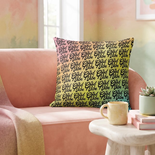 The Good Vibe Throw Pillow (Creator Uploaded)