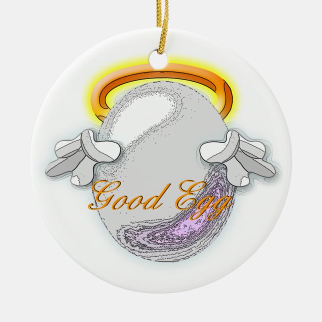 The Good vs Bad Egg Ceramic Ornament (Front)