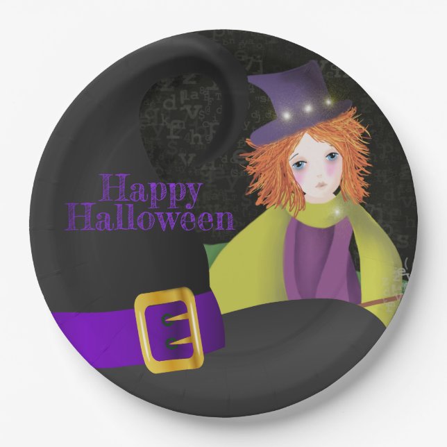The Good Witch and her Hat Paper Plates (Front)