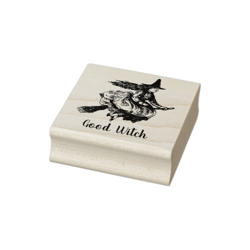 The Good Witch Custom Name Wood Art  Rubber Stamp