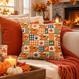 The Goodog™ Pumpkin Fall Patchwork Throw Pillow