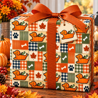 The Goodog™ Pumpkin Patchwork Pup Wrapping Paper