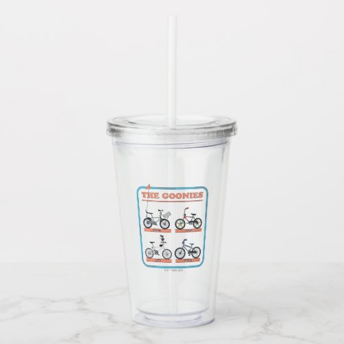 The Goonies Bicycle Chart Acrylic Tumbler