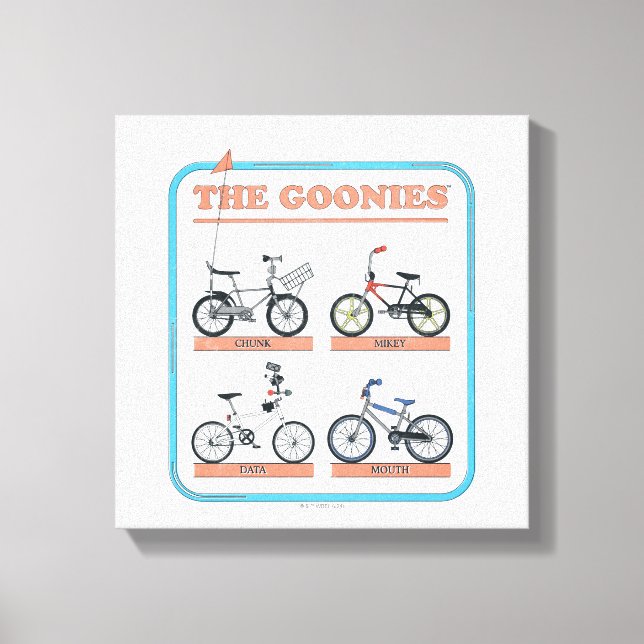 The Goonies Bicycle Chart Canvas Print (Front)