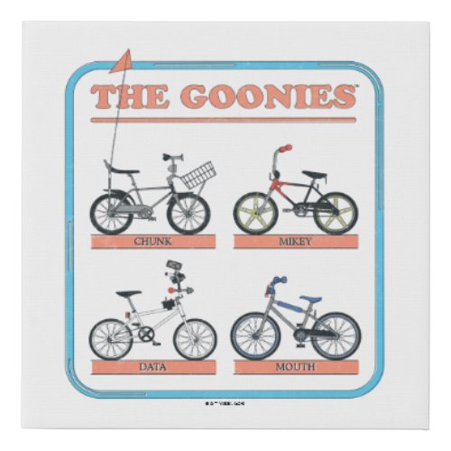 The Goonies Bicycle Chart Faux Canvas Print