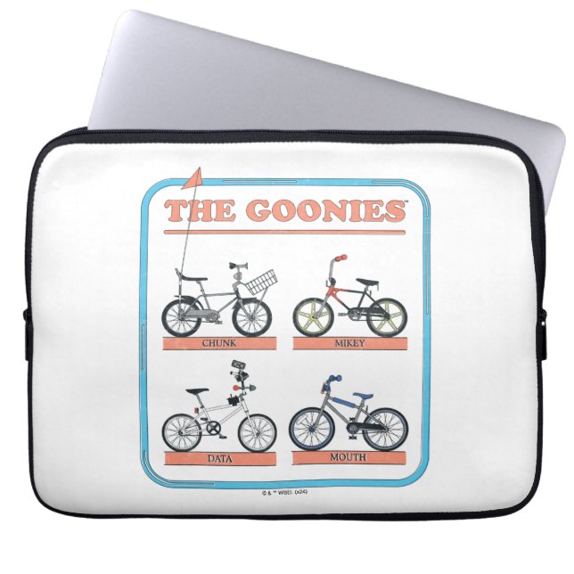 The Goonies Bicycle Chart Laptop Sleeve (Front)