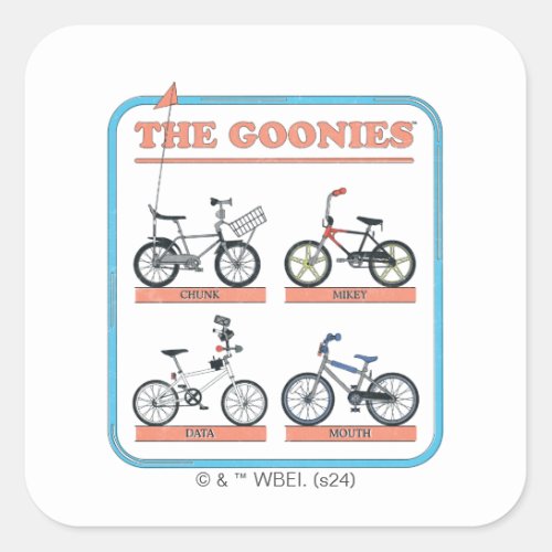 The Goonies Bicycle Chart Square Sticker