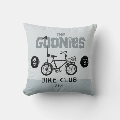 The Goonies Bike Club USA Throw Pillow