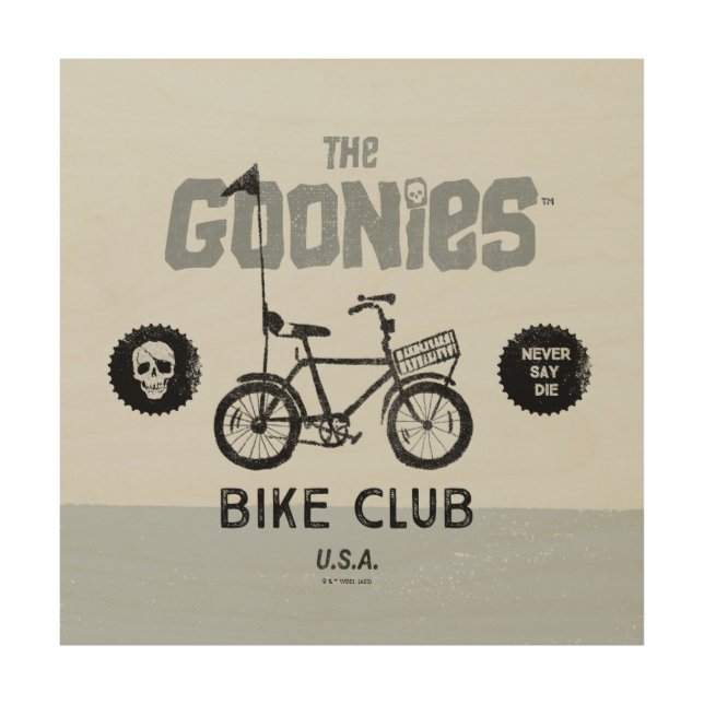 The Goonies Bike Club U.S.A. Wood Wall Art (Front)