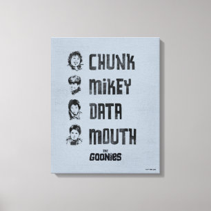 The Goonies Chunk, Mikey, Data, Mouth Canvas Print