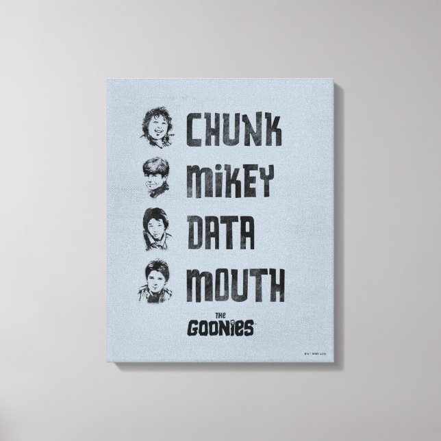 The Goonies | Chunk, Mikey, Data, Mouth Canvas Print (Front)