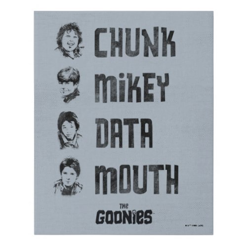 The Goonies  Chunk Mikey Data Mouth Faux Canvas Print