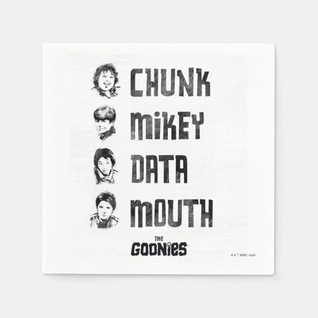 The Goonies | Chunk, Mikey, Data, Mouth Napkins (Front)