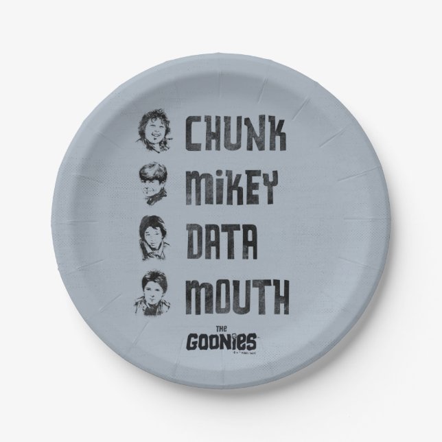 The Goonies | Chunk, Mikey, Data, Mouth Paper Plates (Front)
