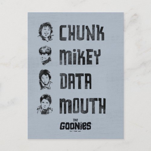 The Goonies  Chunk Mikey Data Mouth Postcard