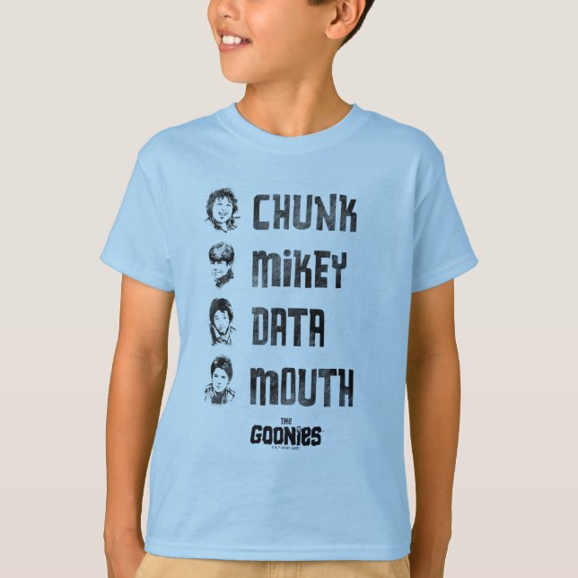 The Goonies | Chunk, Mikey, Data, Mouth T-Shirt (Front)