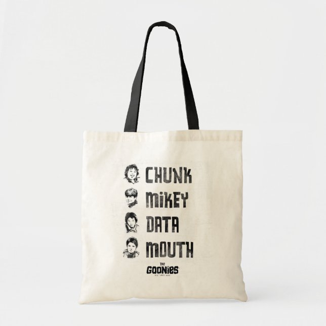 The Goonies | Chunk, Mikey, Data, Mouth Tote Bag (Front)