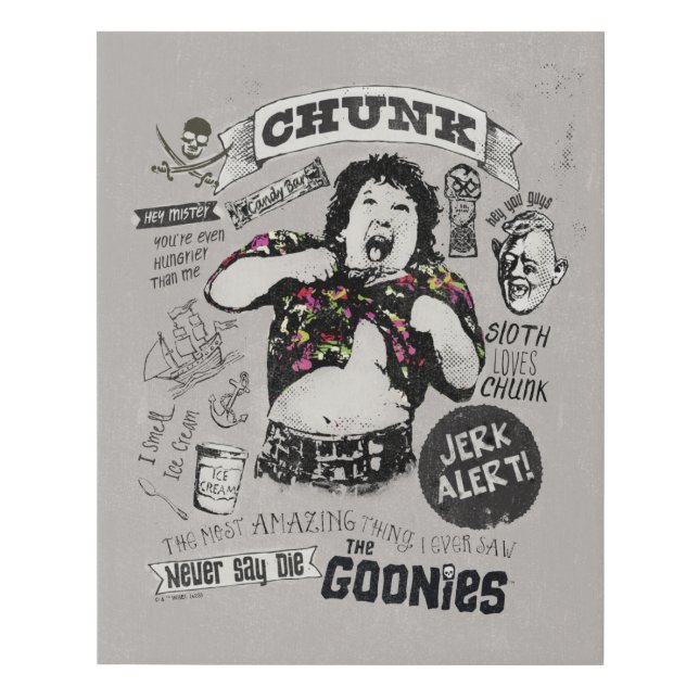 The Goonies Chunk Retro Collage Faux Canvas Print (Front)
