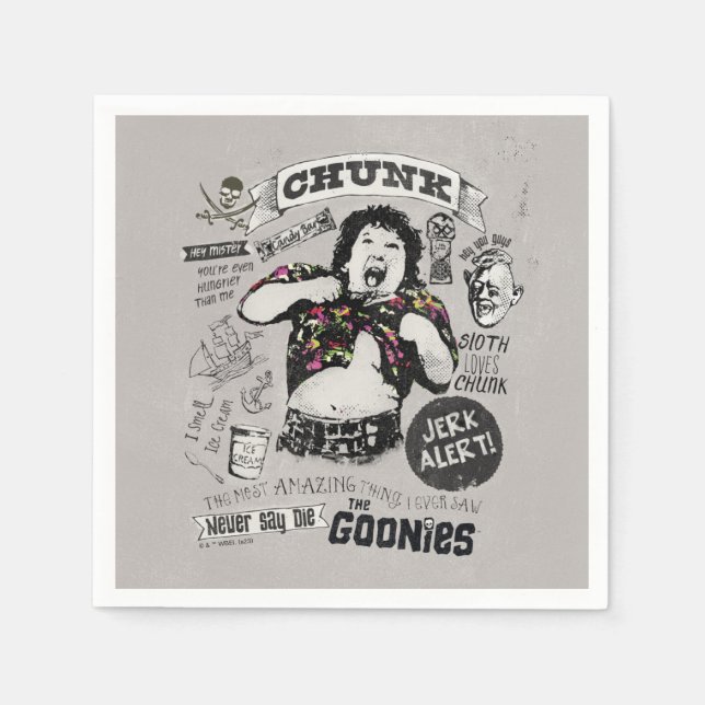 The Goonies Chunk Retro Collage Napkins (Front)