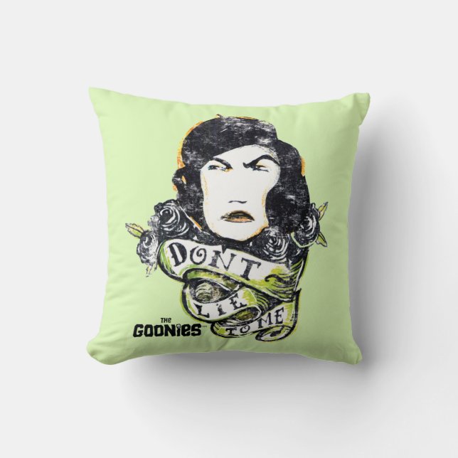 The Goonies Mama Fratelli "Don't Lie To Me" Throw Pillow (Front)
