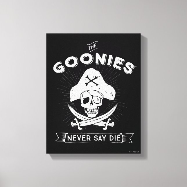 The Goonies "Never Say Die" Pirate Badge Canvas Print (Front)