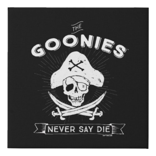 The Goonies Never Say Die Pirate Badge Faux Canvas Print