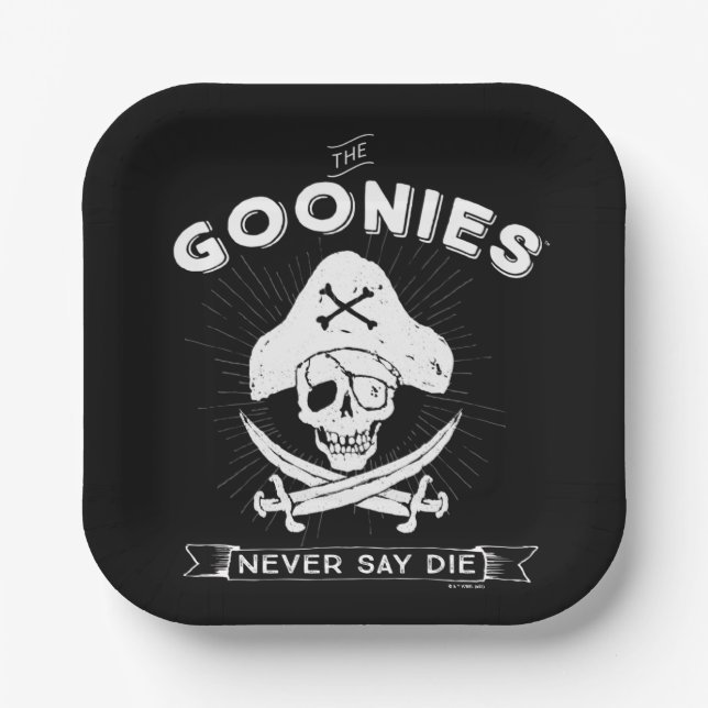 The Goonies "Never Say Die" Pirate Badge Paper Plates (Front)